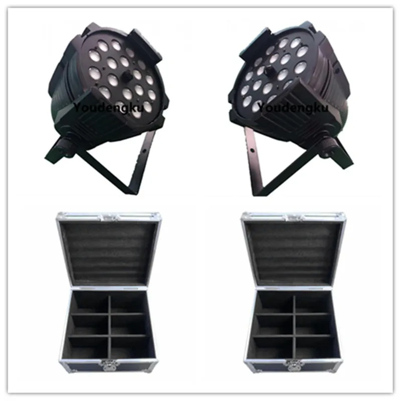 12 шт. с flightcase 18x18 Вт led par zoom rgbwa uv 6in1 indoor can 64 для Рождественского украшения | Лампы и