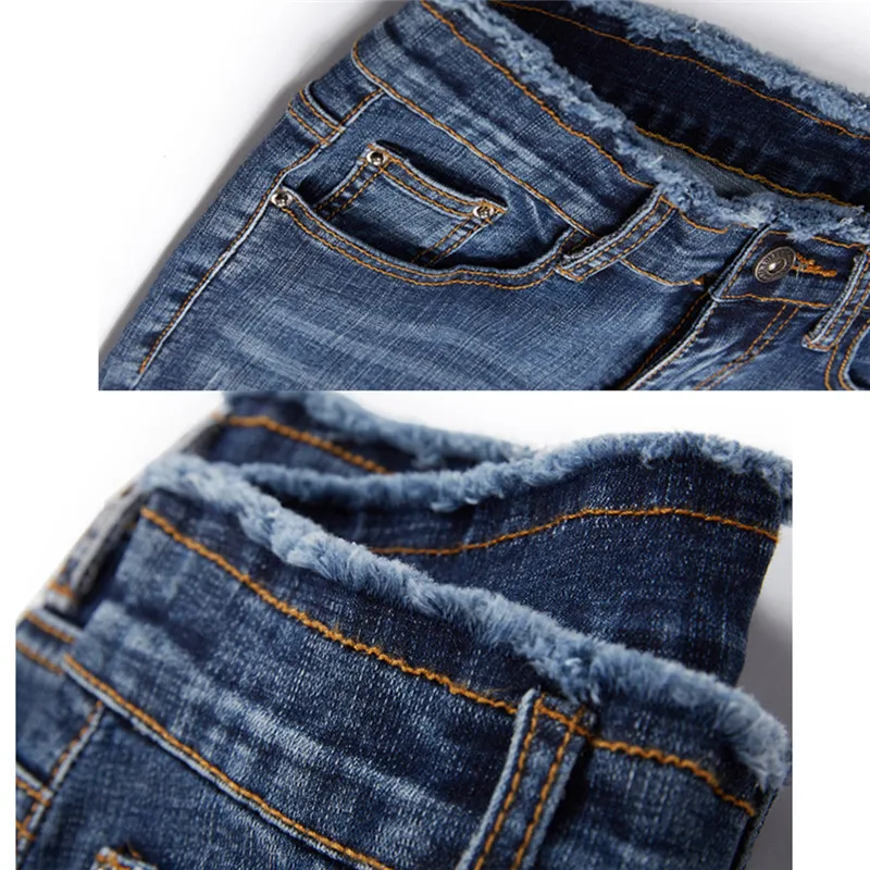 Женские облегающие джинсы повседневные Однотонные эластичные до щиколотки с