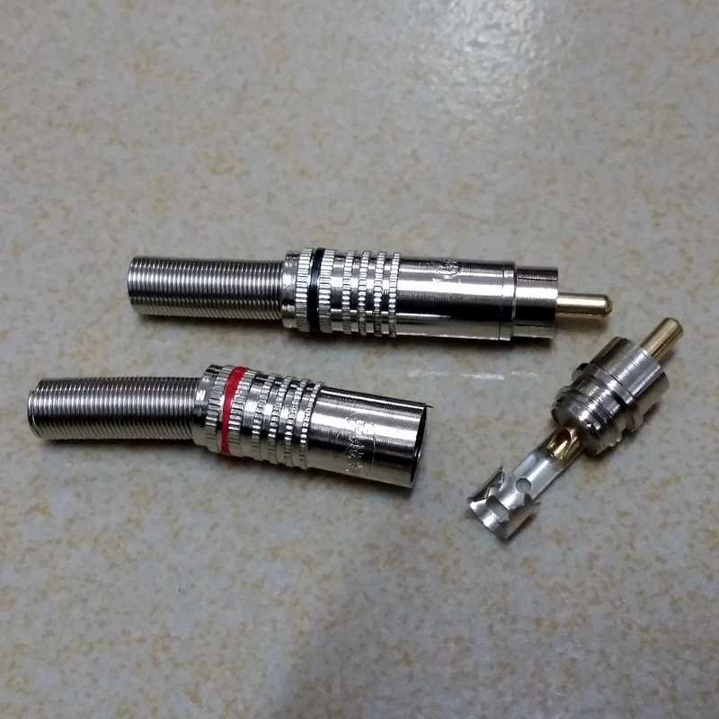 Позолоченный штекер RCA 4 шт./лот|connector rca|connectors goldconnector male |