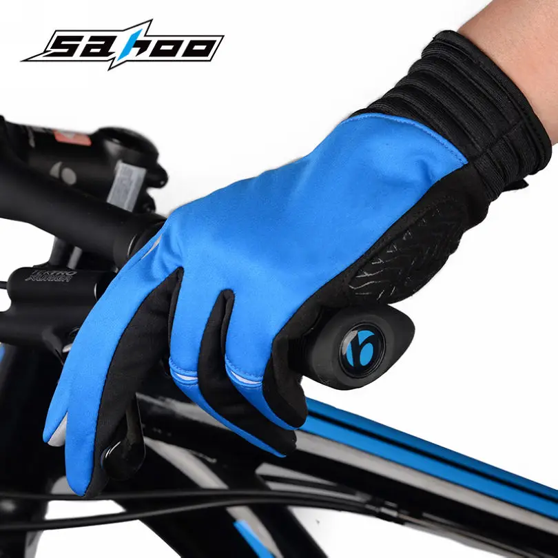 Мужские спортивные велосипедные перчатки SAHOO длинные для сенсорного экрана 2