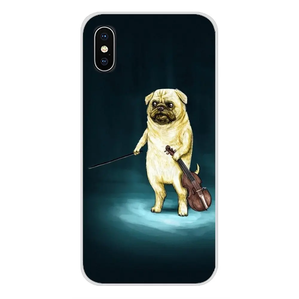 Для Apple iPhone X XR XS MAX 4 4S 5 5S 5C SE 6 6S 7 8 Plus ipod touch прозрачный мягкий чехол милый мопс HD обои