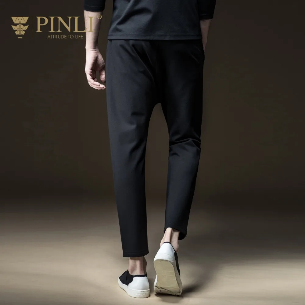 Free Shipping New male men's man Slim casual 2017 autumn slim trousers black personality Harlan Handsome Korean pants B173317165 | Мужская