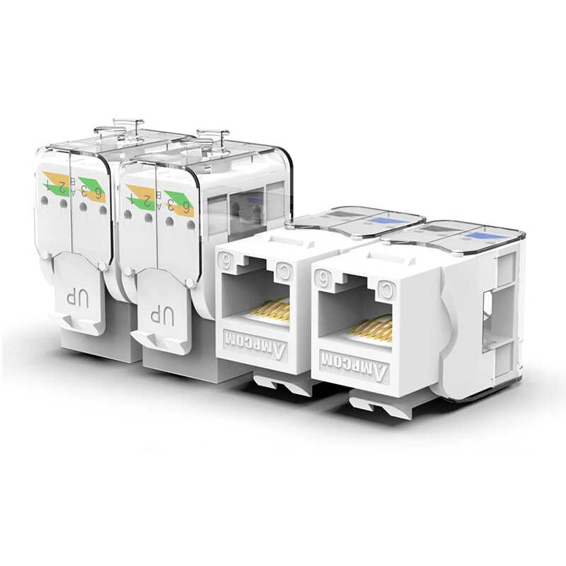 CAT6 White CAT6/CAT5e инструмент меньше трапецеидальное гнездо, AMPCOM RJ45 UTP Keystone модуль адаптера без Пробивной требуется инструмент муфты-1/2/10 шт. в комплекте - Цвет: CAT6 White