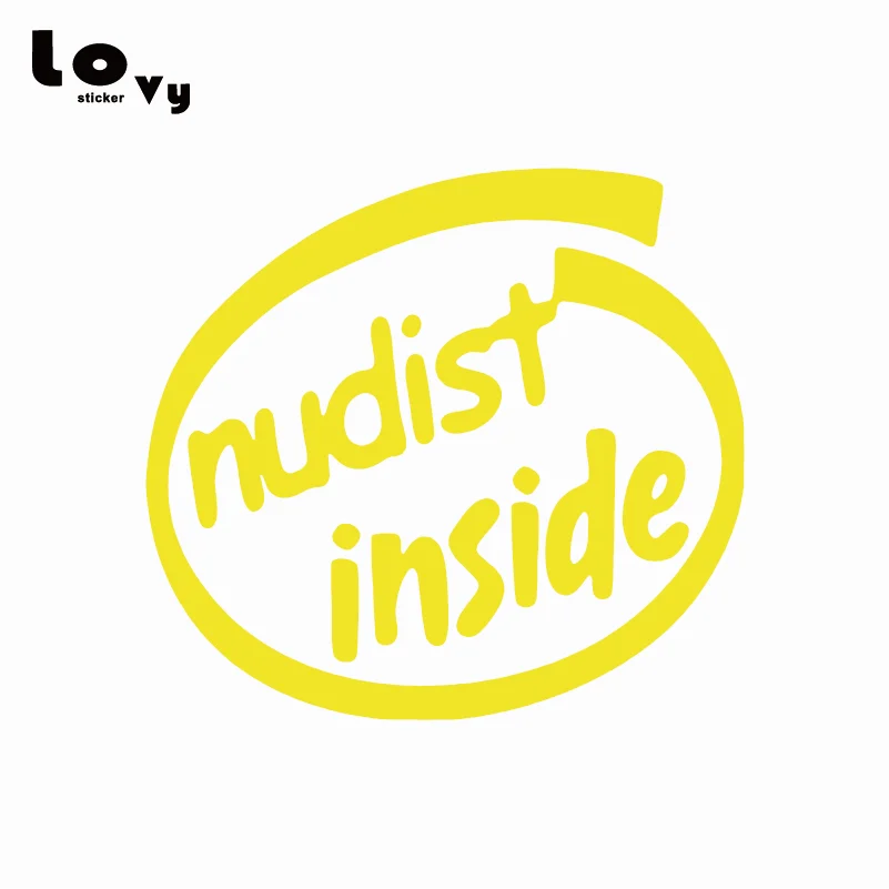 NUDIST INSIDE виниловая забавная наклейка для автомобилей предупреждающая отметка
