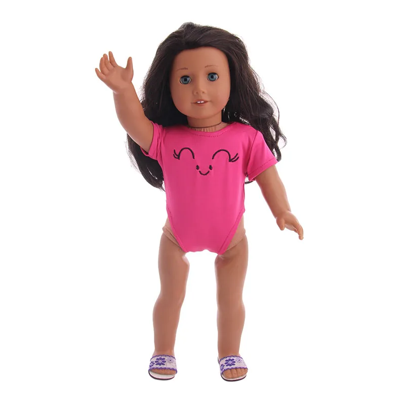 Doll clothes accessories 3colors Smile patten swimsuits fit 18 inch American Doll&amp43cm BABY DOLL Children best Birthday Gift | Игрушки и