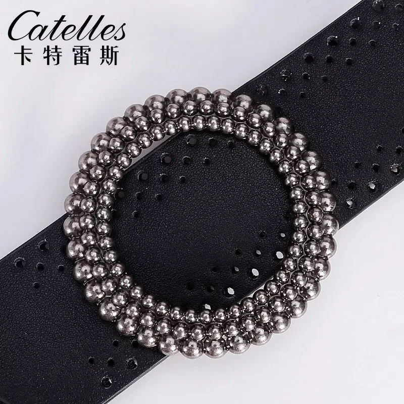 Catelles Wide Belt Female Dress Cummerbund Decoration Skirt Sweater Black Red Wide Strap Female ONE SIZE 4.8cm Wide Cummerbunds