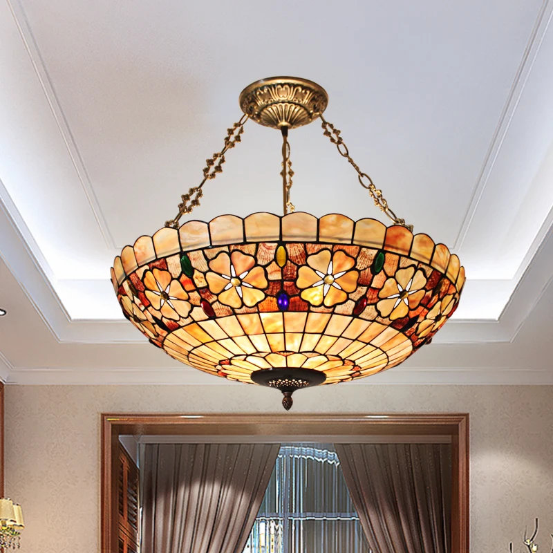 European lighting retro atmosphere lamp shell bedroom study room Coffee hall bar home anti Chandelier | Освещение
