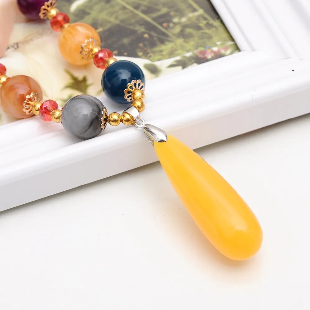 Богемная цепочка для свитера Большие Подвески длинные ожерелья в виде капель