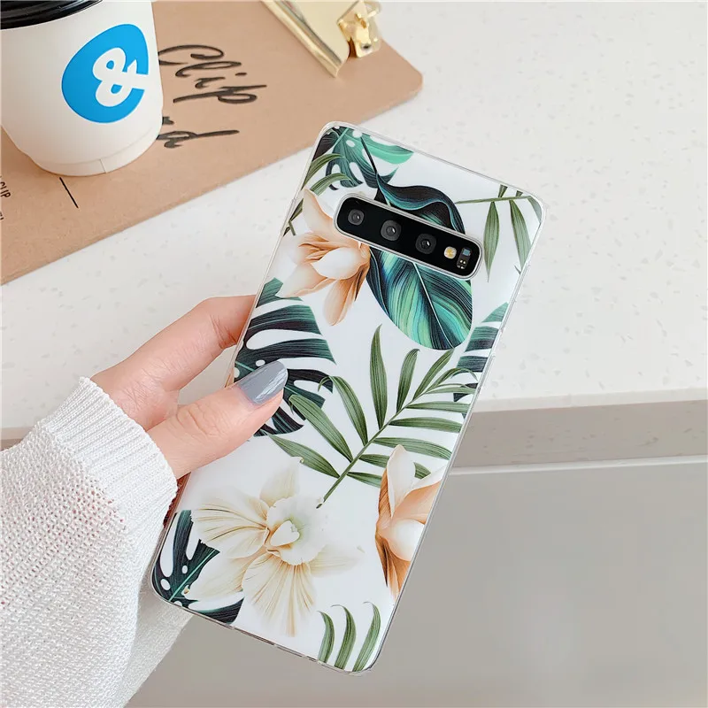 DCHZIUAN для Samsung S10 Plus Модный чехол с цветком в виде листьев чехлы телефонов Galaxy S8 S9 S10E