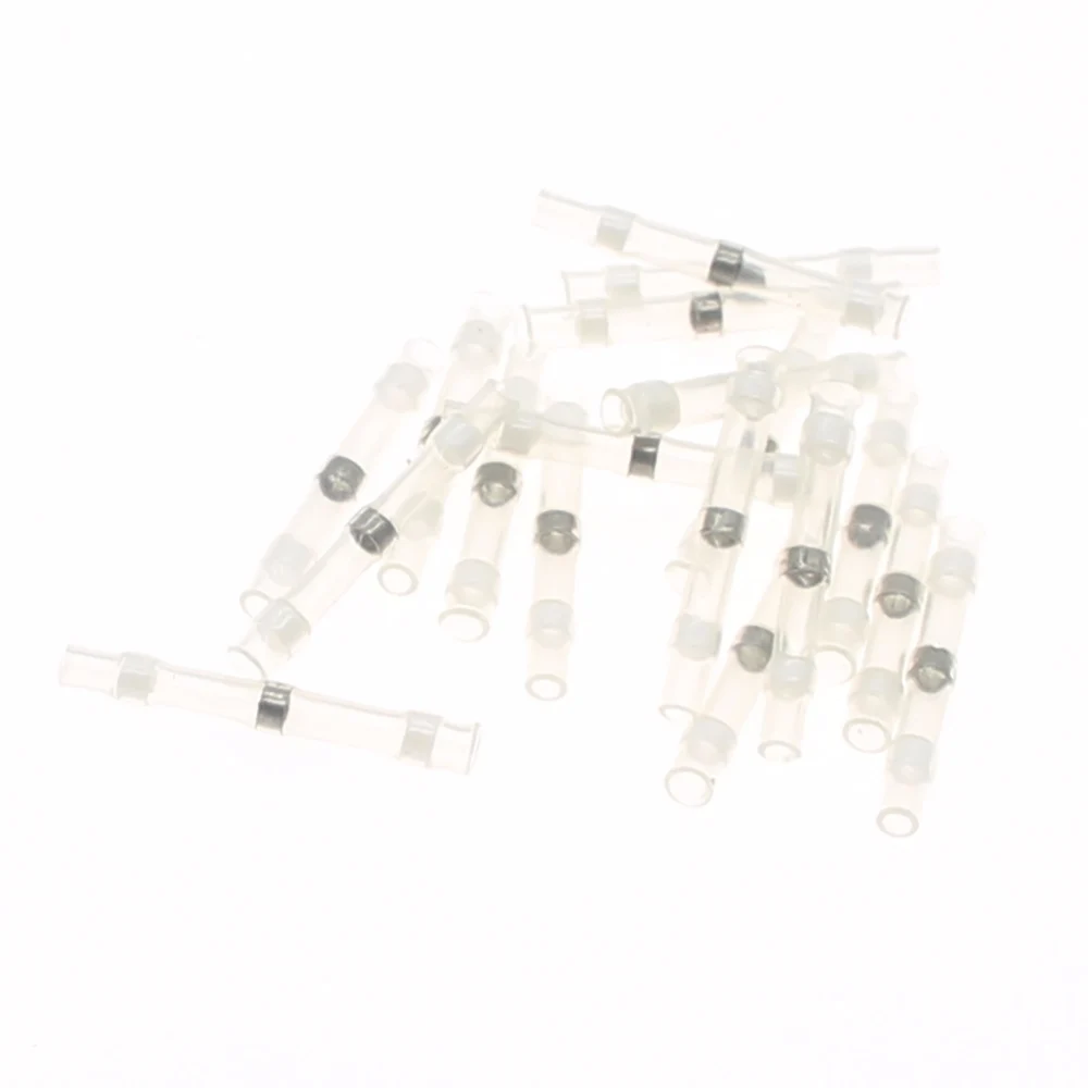 White 10/20/50PCS Pressure-free Waterproof Solder Ring Heat-shrinkable Wire Intermediate Connector Wiring Connection Teminal - Цвет: White