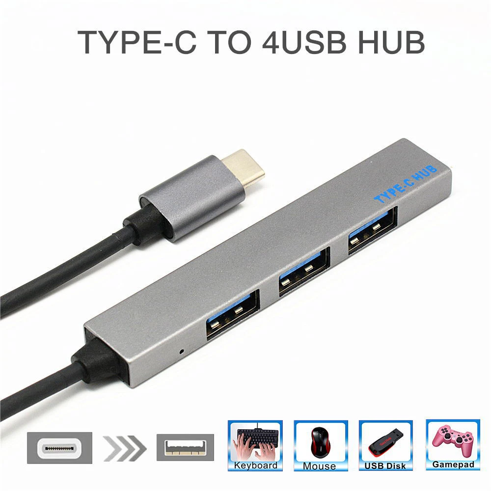 USB3.1 Тип C Lightning to USB 4 Порты и разъёмы концентратор адаптер Мощность QC зарядки