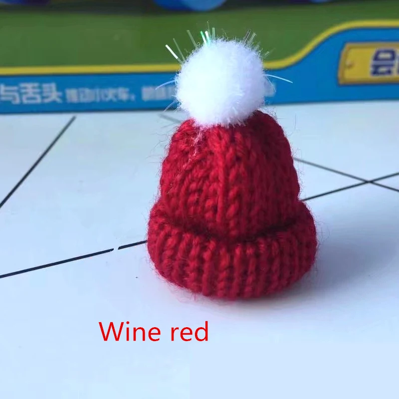 Wine red 10 шт. Maomao мяч мини вязание шляпа DIY кукла декоративные принадлежности чехол для телефона сумка Одежда художественное ремесло материал детское украшения для волос - Цвет: Wine red