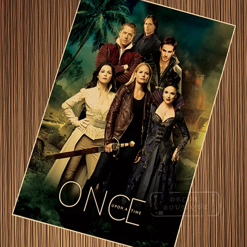 Once Upon A Time фантастический фильм Постеры Ретро Винтаж Плакат из крафт-бумаги холст живопись стикер стены украшение дома подарок - Цвет: Золотой