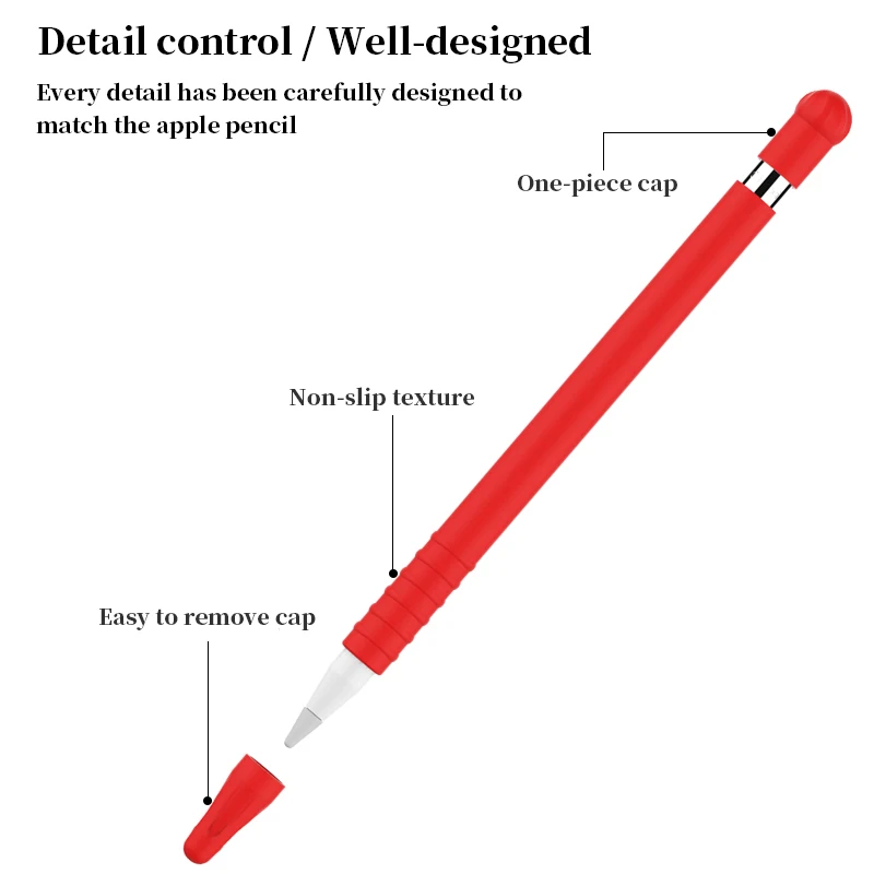 Цветной Мягкий силиконовый чехол совместимый с Apple Pencil 1 планшетом iPad сенсорным