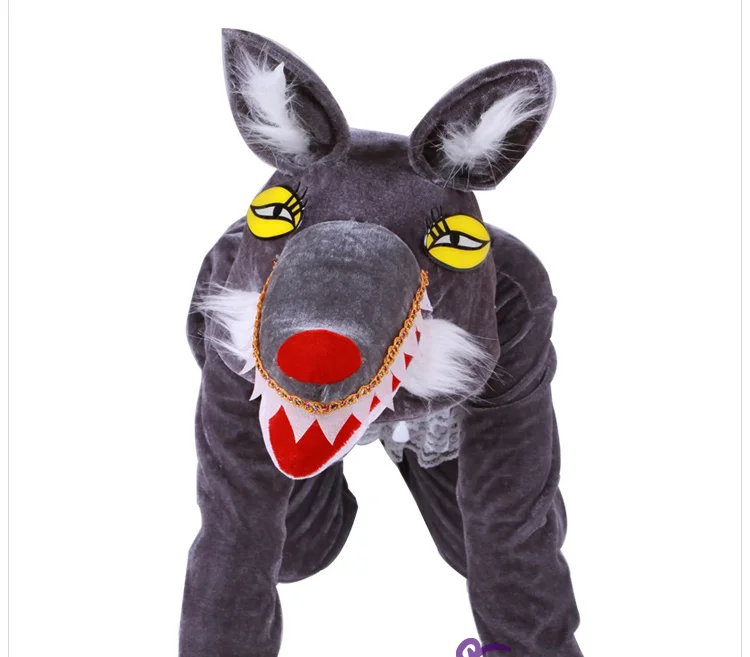 

Fancy Grey Wolf Halloween Party Cosplay Costumes Set Outfit Jumpsuit Hot Cute Kids Adults Performance clothing