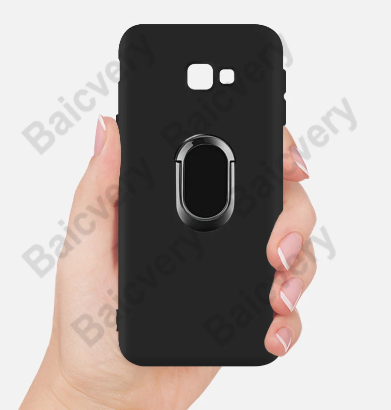 Магнитное кольцо-кронштейн на палец для Samsung J4 Plus 2018/ 2018 матовый Силиконовый чехол