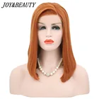 Парик Из прямых синтетических волос JOY  BEAUTY, термостойкий парик из натурального шелковистого волокна оранжевого цвета, 16 дюймов
