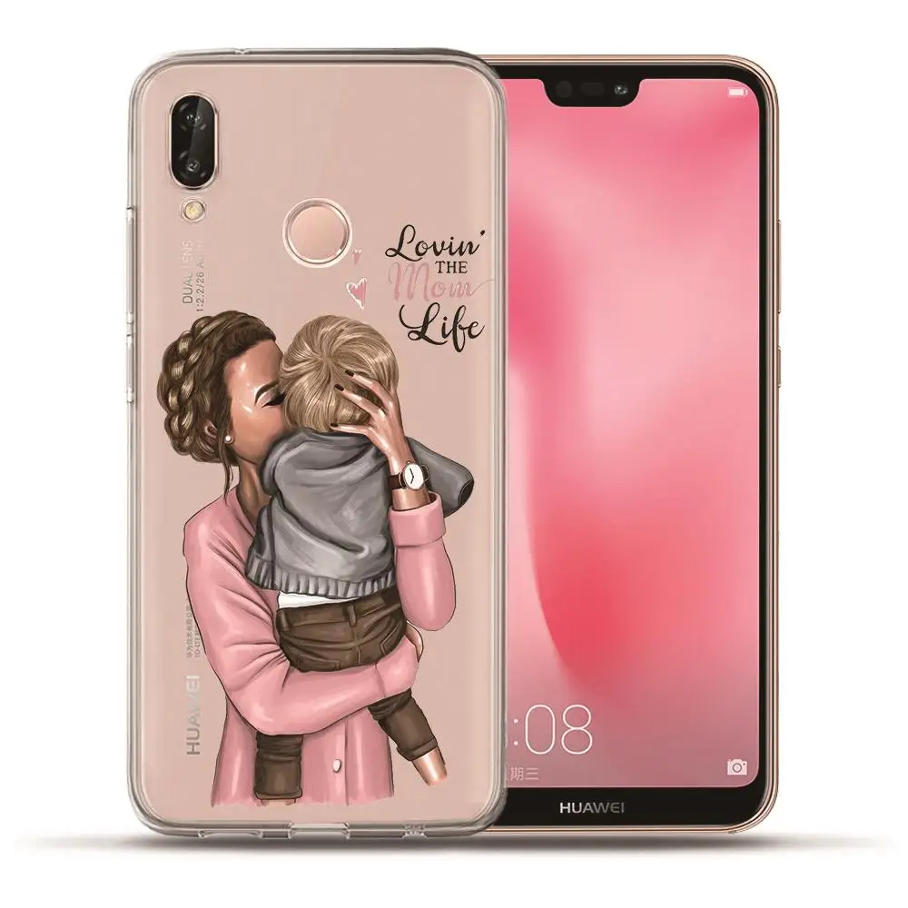 13 Модный телефон Super Mom baby girl для huawei P20 Lite Pro P10 Plus P8 P9 Lite P Smart honor 9 6A 6X семейный чехол Etui - Цвет: 13