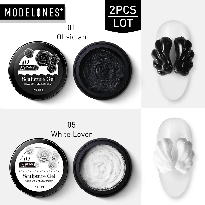KIT 05 Modelones, 3 шт./лот, 4D резьба, Гель-лак для ногтей, Полупостоянный, сделай сам, скульптурный лак для ногтей, глина, пластилин, выбивающий твердый гель для ногтей - Цвет: KIT 05