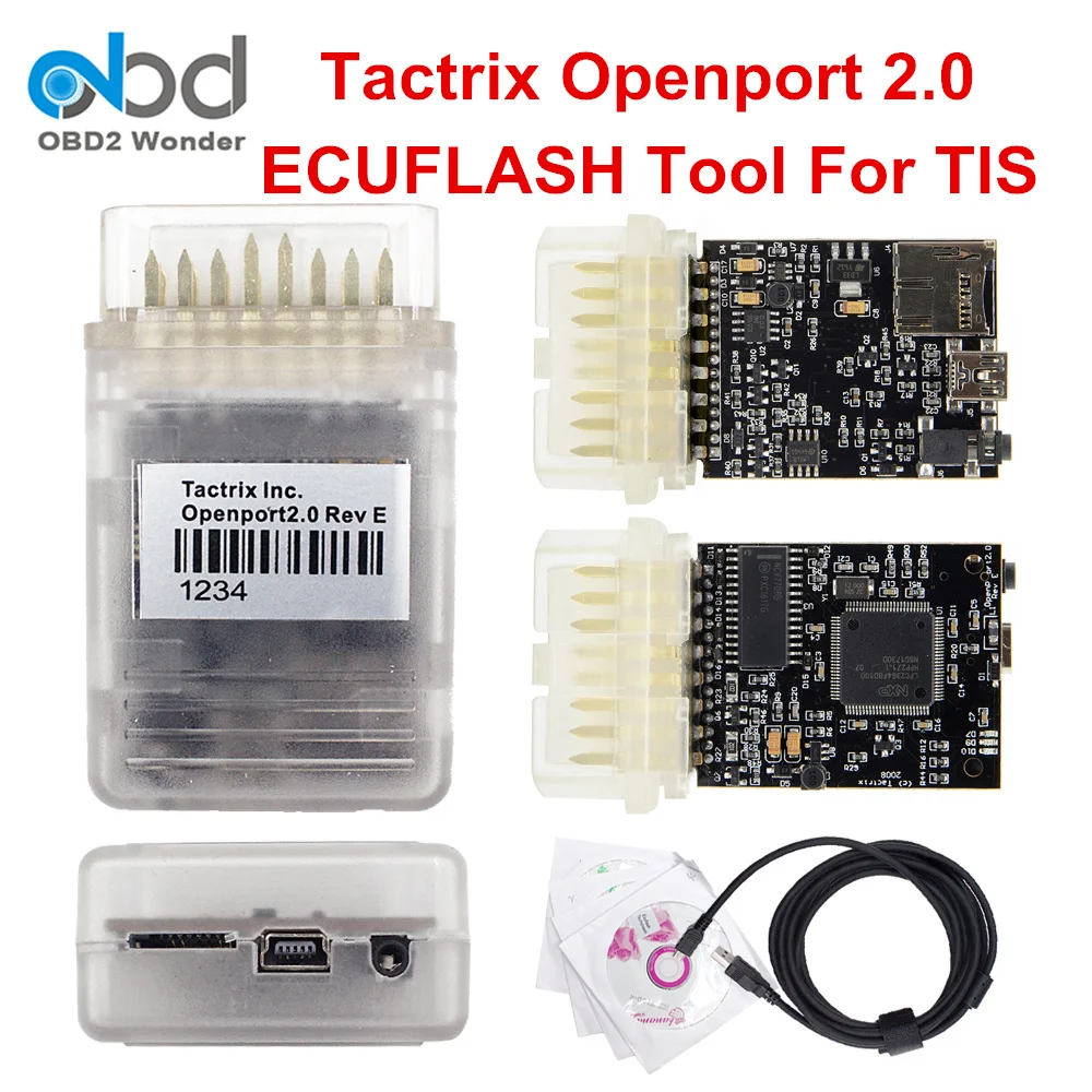 Лучшее качество Tactrix Openport кабель ECUFLASH 2 0 с полным программным обеспечением OBD2