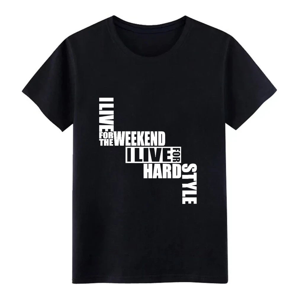 Мужская футболка с принтом i live for hardstyle S-3xl однотонная Удобная Весенняя | одежда