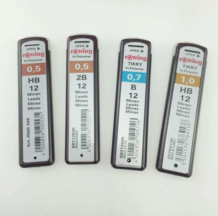 Rotring 2B/HB/B 0 5/0 7/0 9/1 мм карандашные грифели механические карандаши для заправки