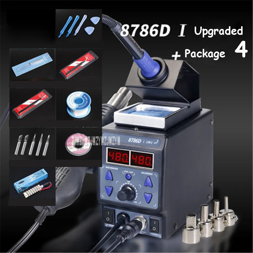 

8786DI Upgraded Hot Air Gun Soldering Station LED Digital Solder Iron Desoldering Station Hot Air Gun Solder Station 110V/220V