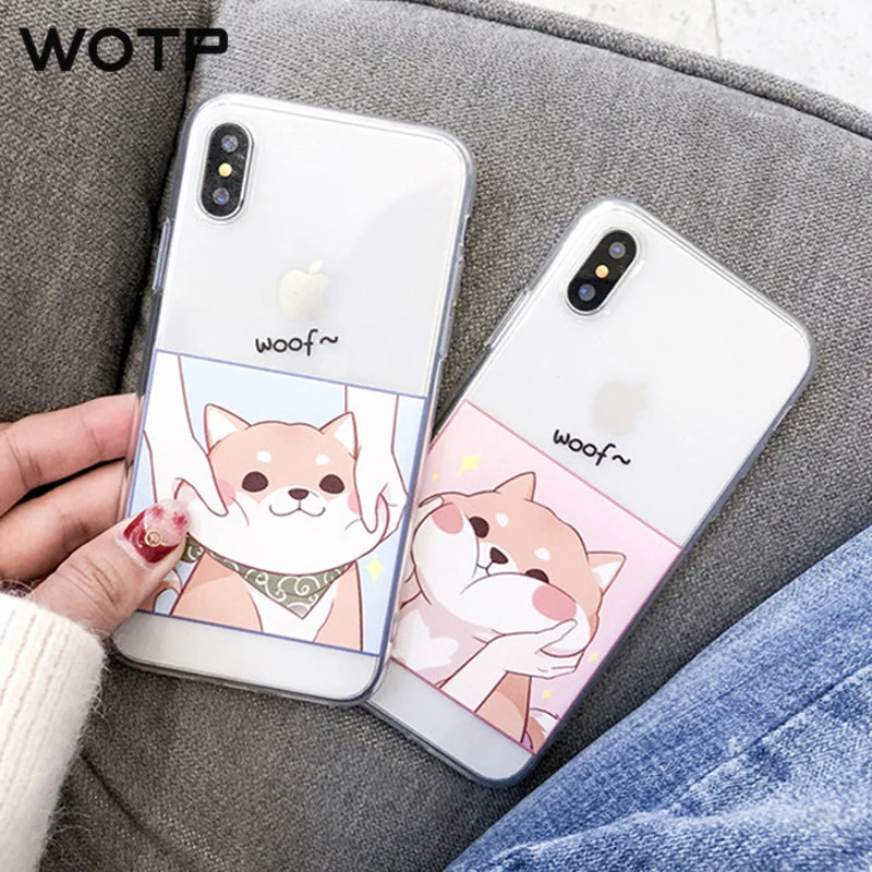 Мягкий чехол из ТПУ для iPhone 7 6 S 8 Plus с изображением собак мультфильмов X надписью