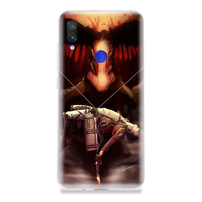 Shingeki No Kyojin Аниме силиконовый чехол для телефона Xiaomi Redmi 4 4A 4X5 5A 6 6A 7 Pro TPU искусство