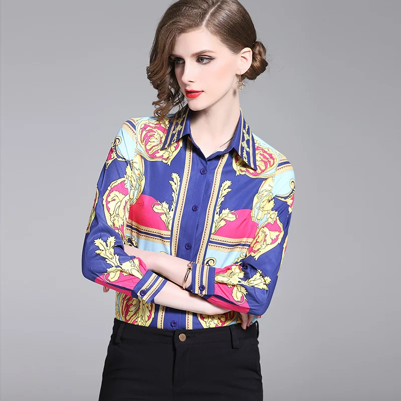 New Spring White yellow Patchwork printing summer blouse 2019 Women Clothes Sexy long Shirt Korean Elegant Femme |