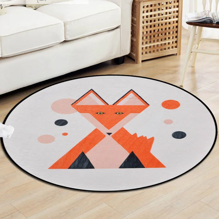 Geometric Fox Круглый ковер с мультяшным граффити, красочные геометрические лисички, детские игровые палатки, коврик для домашнего декора, ковры для спальни - Цвет: Geometric Fox