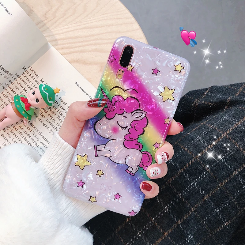YHBBCASES Rainbow Unicorn чехол для телефона huawei P20 Pro P10 плюс Honor 9 10 Коврики 20 Nova 3i случаях