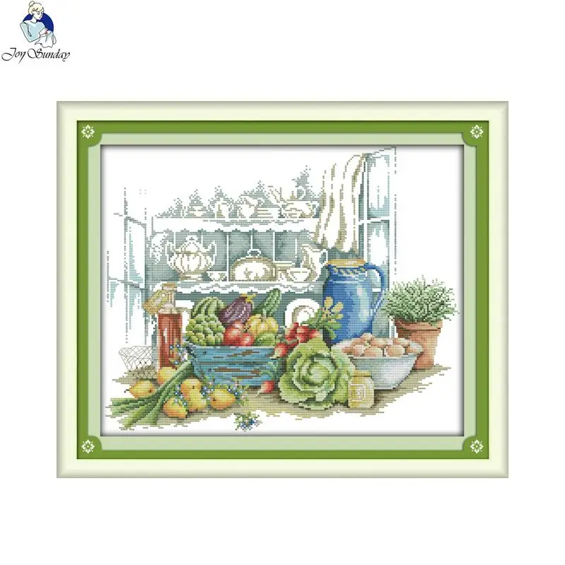 Рукоделие Joy Sunday Kitchen вышивка крестом 11CT 14CT DMC с принтом для домашнего