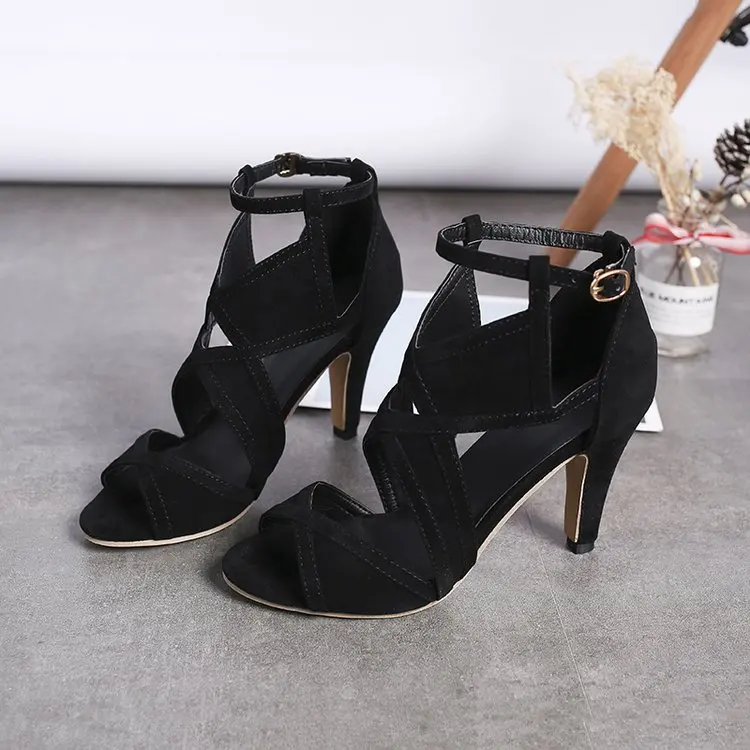 Большие size35-42; Летняя женская обувь; римские сандалии с открытым носком; модная пикантная обувь на высоком каблуке с пряжкой; женские босоножки; mujer* 745