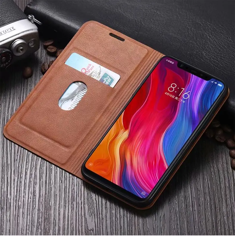 Роскошный кожаный чехол-книжка в стиле ретро с бумажником и подставкой для Realme XT