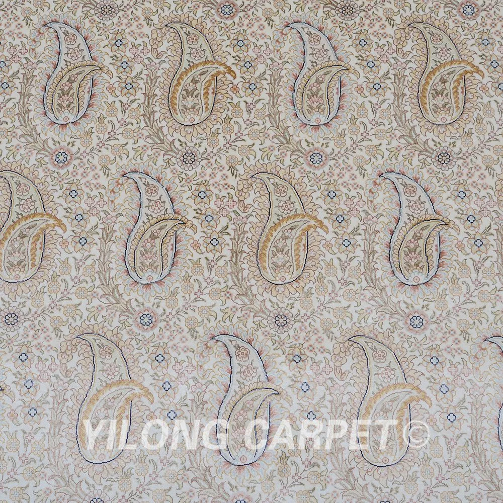 Yilong 8 'x 11 5' Восточный ковер ручной работы с узлом Большой античный бежевый