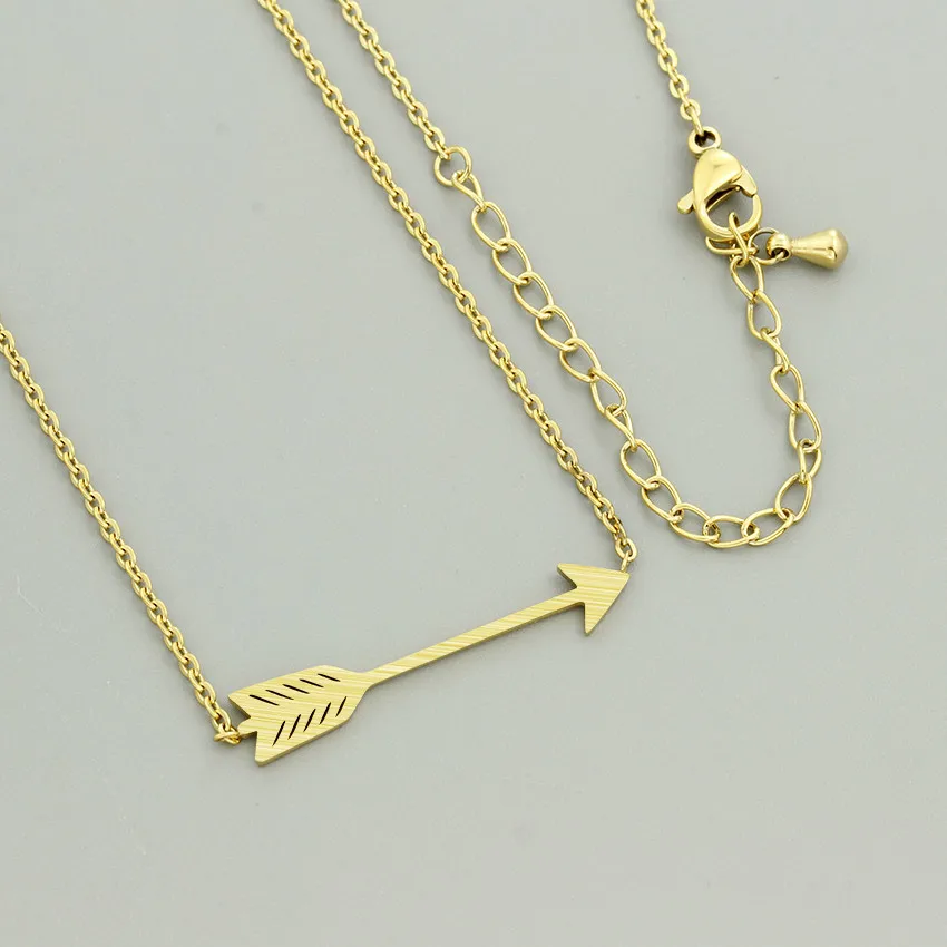 V Attract 2017 Stainless Steel Link Chain Necklace Vintage Jewelry Gold Color Minimalism Cute Arrows Pendant Necklace|necklaces for women|pendant