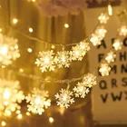 Рождественские светодиодсветодиодный гирлянды в виде снежинок, 10 м20 м30 м, Рождественская елка, украшения для вечеринки, гирлянда на Рождество, Новый год