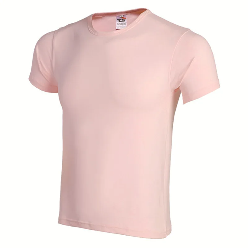 Крутая футболка мужская модель Лето 2016 розовая повседневная брендовая