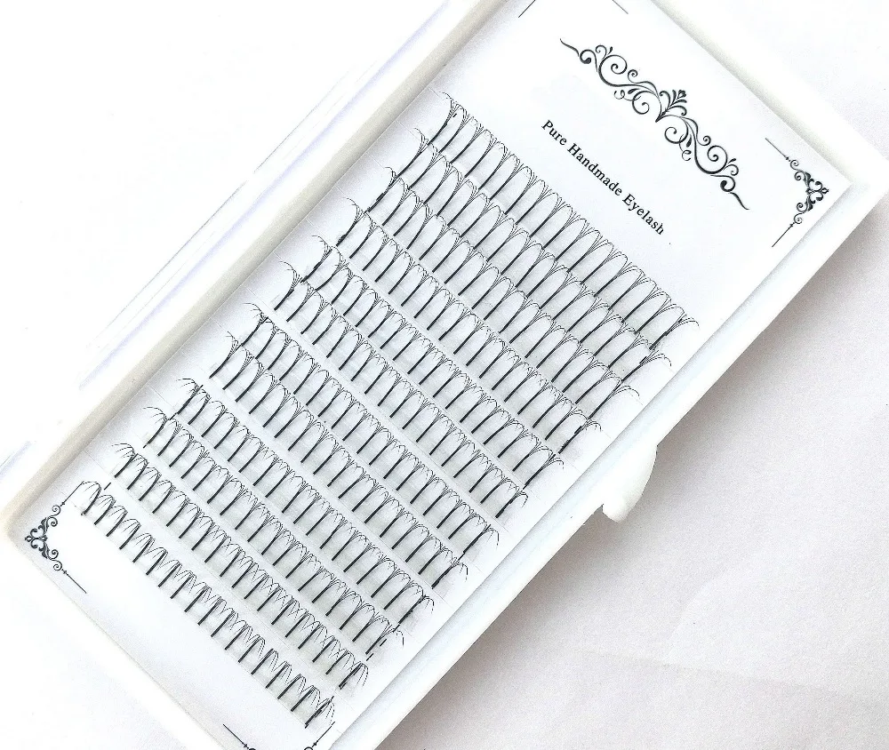 Новинка 4D искусственная кожа короткий стержень готовые Ресницы C/D завитые