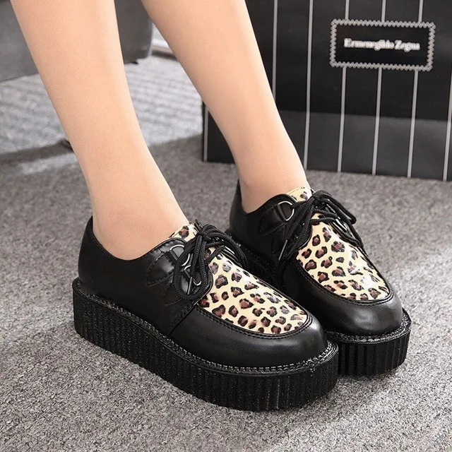 Leopard Black Quanzixuan/Женская обувь на толстой мягкой подошве; модная повседневная обувь на плоской платформе; обувь на толстой подошве из ЭВА; мокасины; женская обувь размера плюс 41 - Цвет: Leopard Black