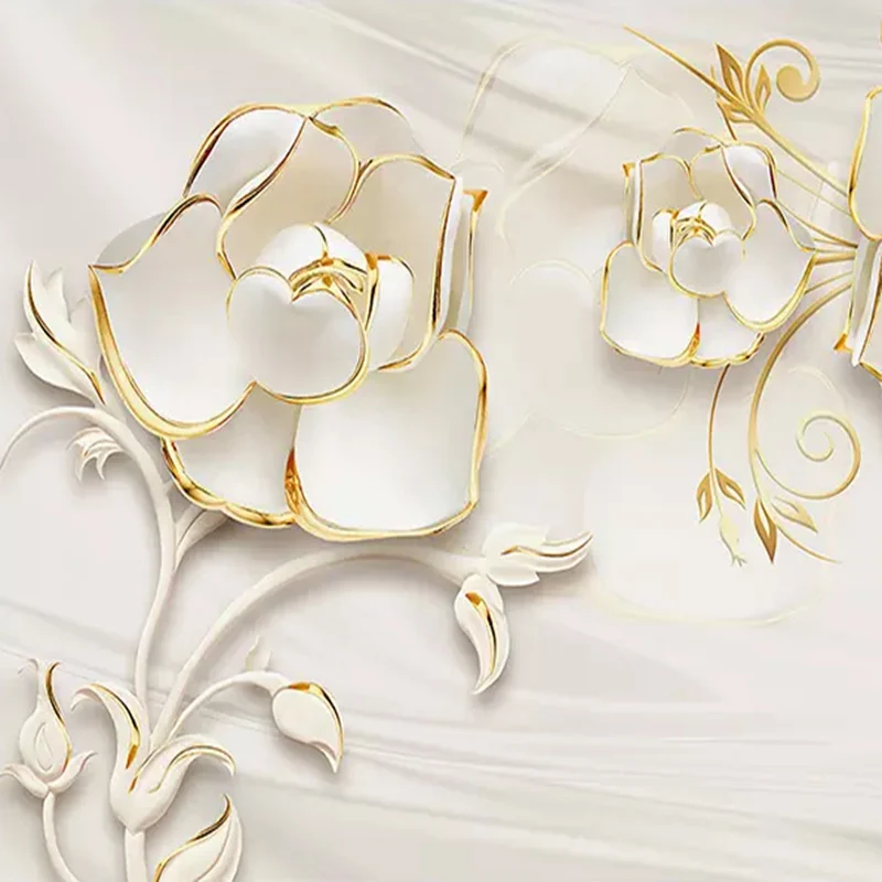 Современная 3D Трехмерная Шелковая Роза фото Настенные обои для гостиной спальни