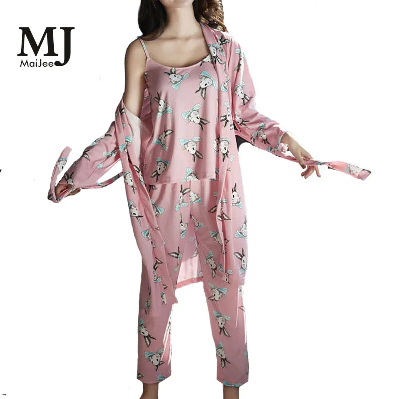 

MaiJee Rabbit Pijama Feminino Pink Pigiama Donna Pijamas Mujer Pajamas Pijama Set Pyjama Femme Pyjamas Women Night Suit Pajama