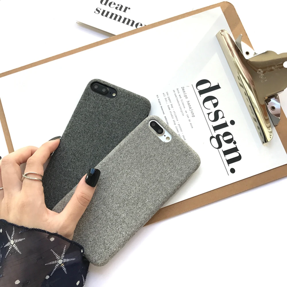 TOMKAS Linen Soft Cloth Case For iPhone X 6 7 8 Cases Luxury Cover Cotton Coque Phone 6S Plus Back | Мобильные телефоны и