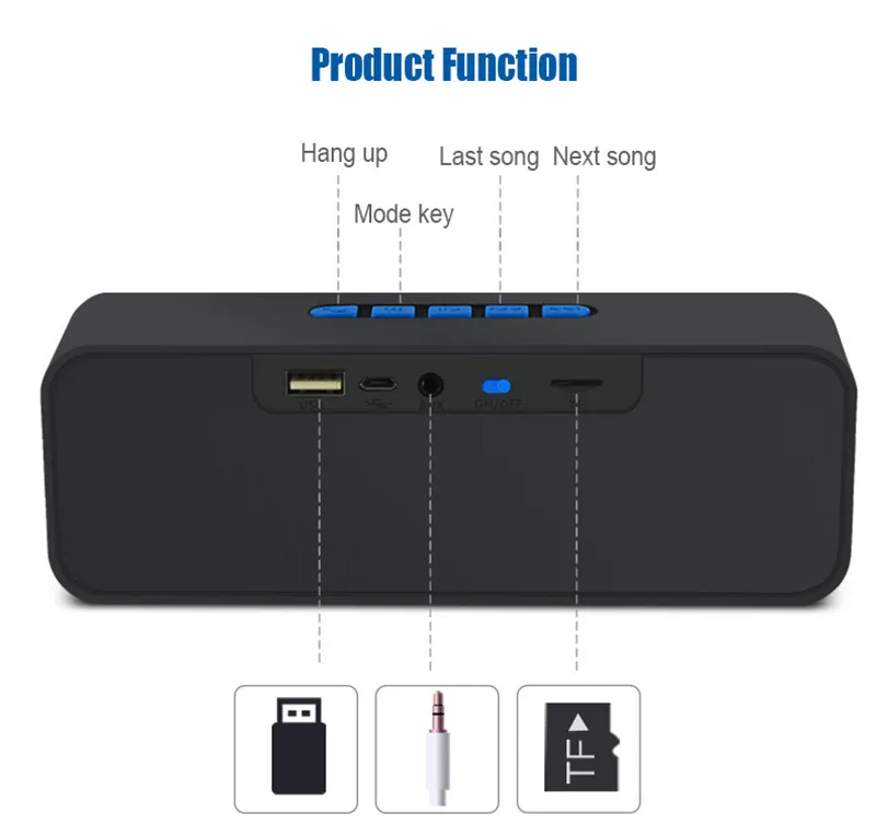 Поддержка TF карты fm-радио Bluetooth динамик s портативный беспроводной динамик для ПК для телефона сабвуфер стерео
