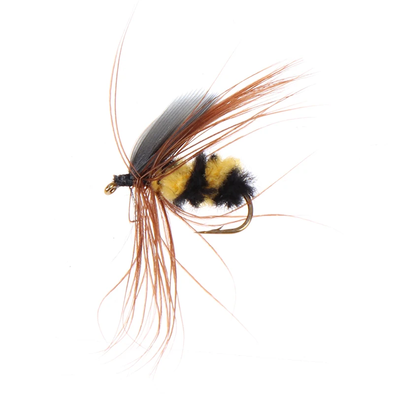 

10Pcs #10 Artificial Insect Bait Lure Bumble Bee Fly Trout Artificial Fishing Lures Bionic Honeybee Bait Fishing Bait Fly Bait