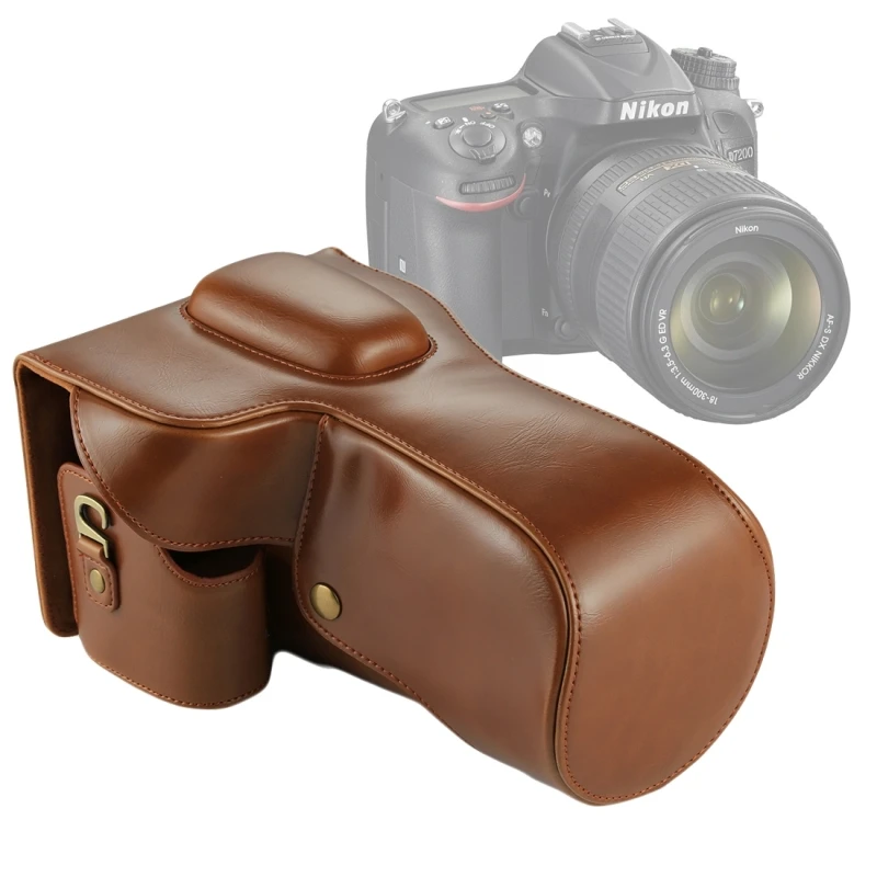 PULUZ для Nikon D7200 Камера сумка полноразмерный роскошный из искусственной кожи чехол Камера защитный чехол для линз для фотоаппаратов nicon D7100 чехол D7000 аксессуары
