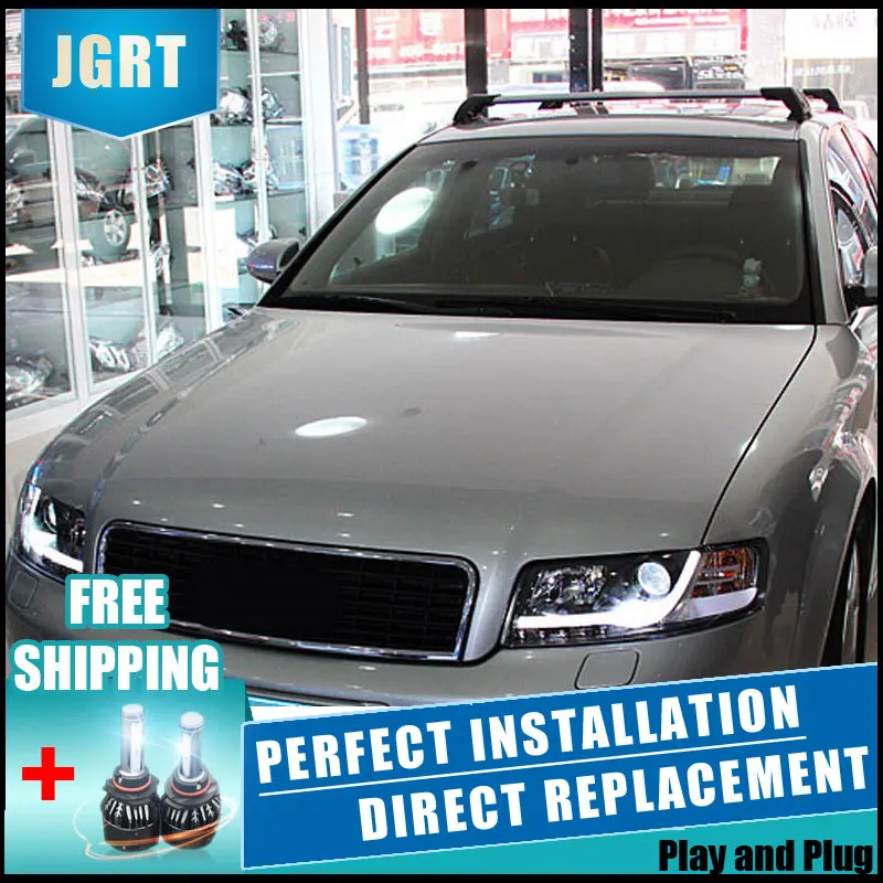 2 шт. светодиодный головной светильник s для Audi A4 2001 2004 автомобильный с двойной