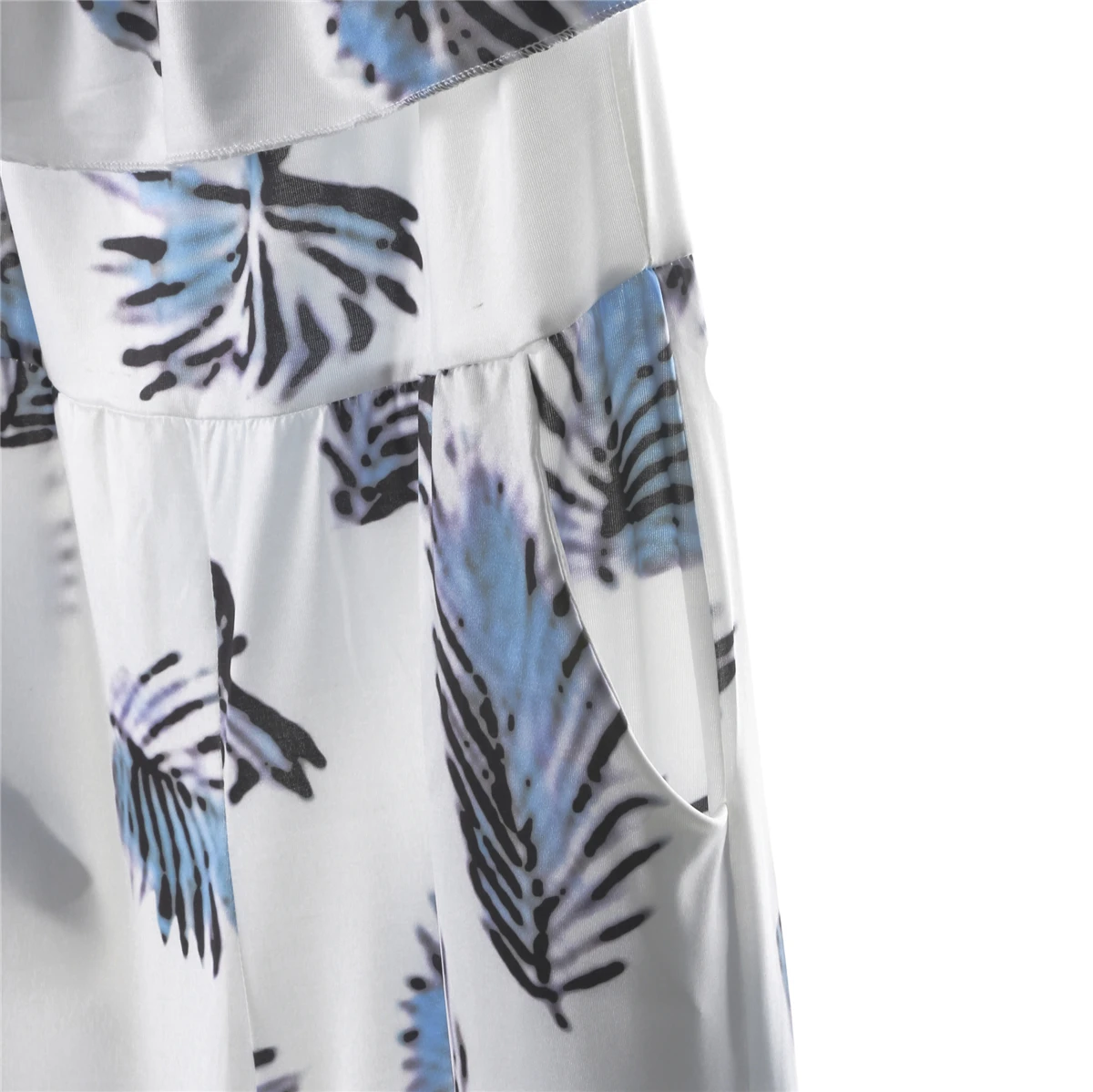 Женский пляжный комбинезон летний Свободный с открытыми плечами и принтом для