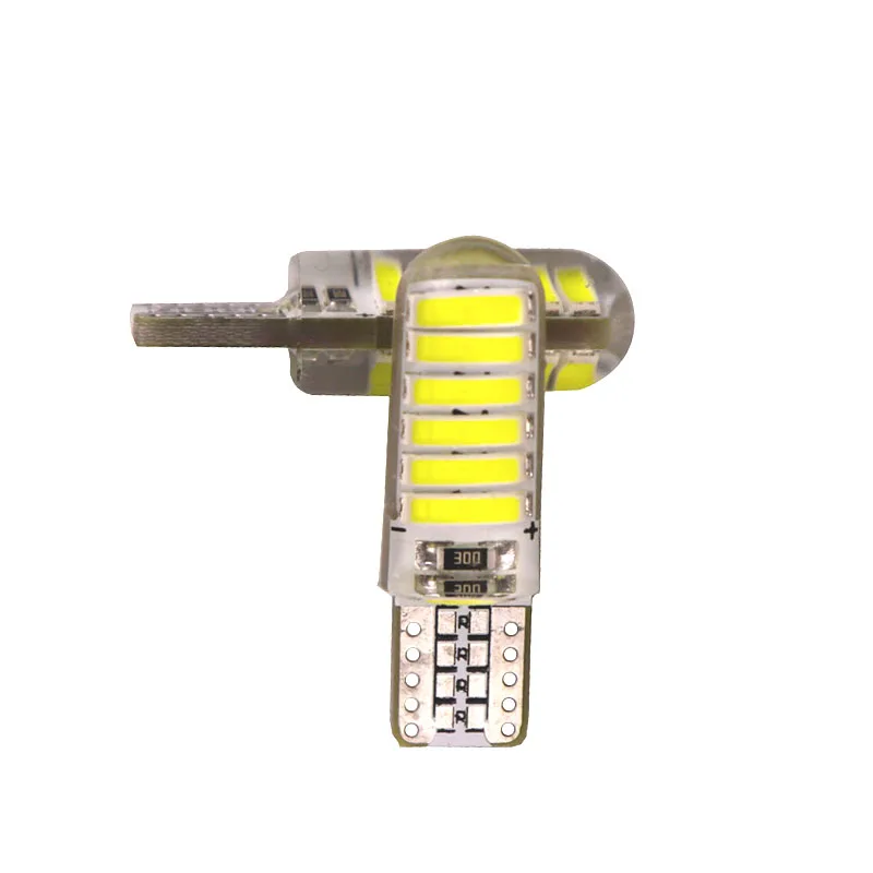 100pcs/lot T10 Silicone 12 SMD 7020 LED 34*12mm 1.2W 7014 194 W5W auto Signal lamp 12V 501 Side Wedge parking bulb for lada | Автомобили и